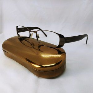 GUESS Eyeglass Frames GU138 LAVA Brown Metal Rims Glittery Plastic Arms Wide